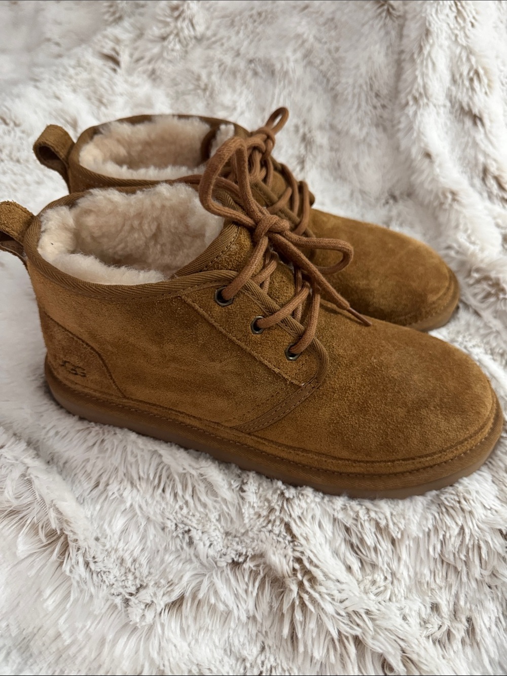 UGG Chestnut Suede Shearling-Lined Ankle Boots